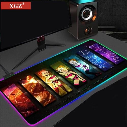 XGZ Anime Large RGB Gaming Mouse Pad Rubber Base Computer Colorful Non-slip Computer Keyboard Mouse Pad Player Accessories Csgo