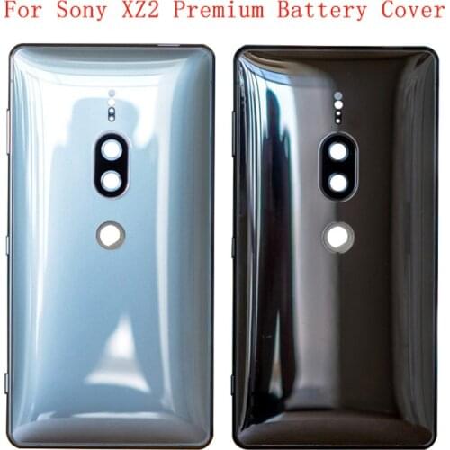 Battery Cover Rear Door Housing Back with Middle Frame For Sony Xperia XZ2 Premium Battery Cover Camera Frame Lens with Logo
