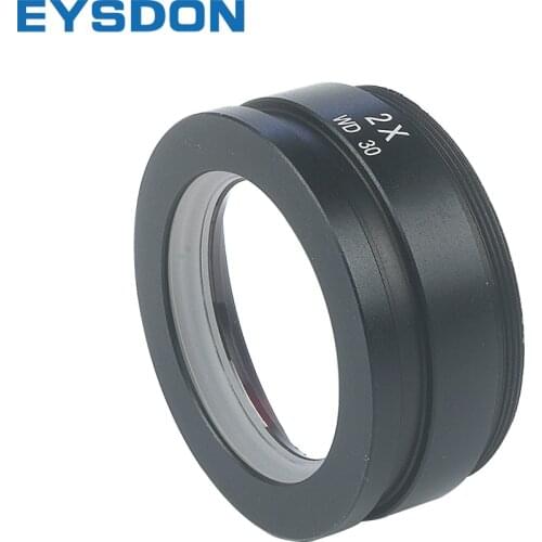EYSDON 2X Auxiliary Objective Lens M48 Threads Microscope Barlow Eyepiece for Zoom Stereo Microscopic