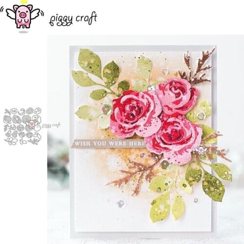 Piggy Craft metal cutting dies cut die mold Flower leaf decoration Scrapbook paper craft knife mould blade punch stencils dies