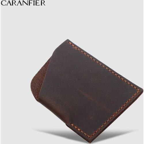 CARANFIER Mens Wallets Card Holder Bags Premium Crafted Genuine Leather Wallets Ultra-thin Women Purses Unisex Credit Card Bags