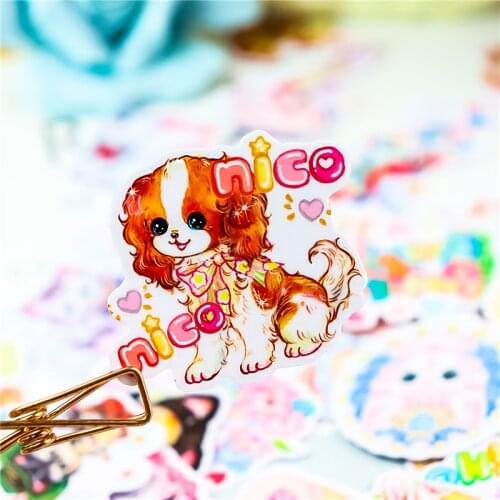 Sticker 40pcs Cartoon Cute dog animal Stickers DIY Diary Decor Stickers Scrapbook cute Stationery Bullet Journal Supplies