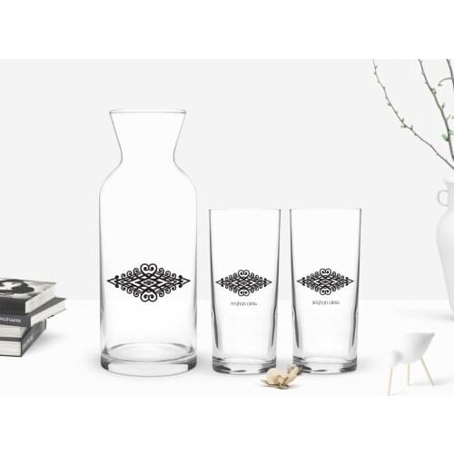 Personalized Colorful Printed Is Dual Arrack Cup and Carafe Gift Seti-111