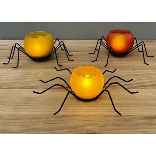 Candle Holder Spider shaped Candlestick Desktop Decor Decorative Artware for Living Room Bedroom