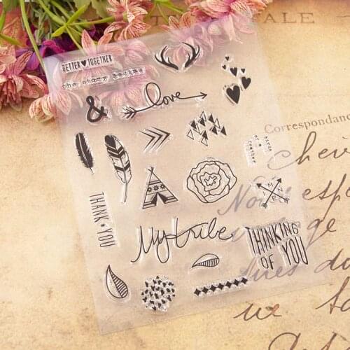 Transparent Clear Silicone Stamp/Seal for DIY Scrapbooking/photo Album Decorative Clear Stamp Sheets T1060 Words Flowers
