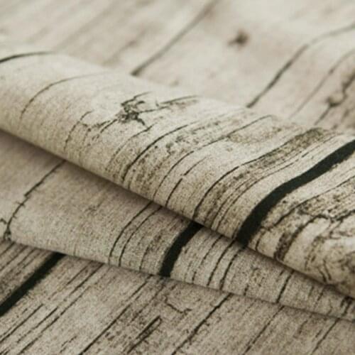 Retro vintage Upholstery wood pattern cotton linen Fabric by the meter cotton hemp fabric Home textile sewing fabric