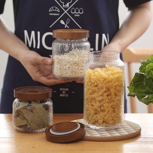 Glass sealed storage jar food storage container with lid candy jar coffee tea sealed cans kitchen food condiment storage bottle