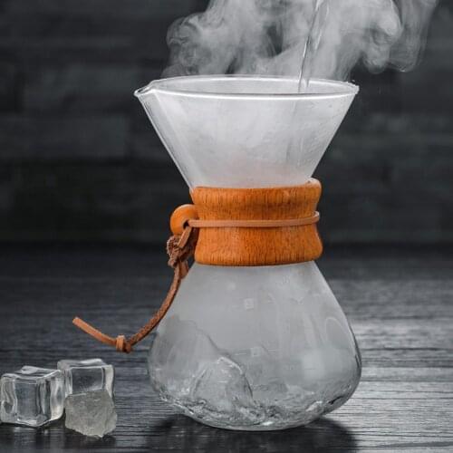 Glass Coffee Pots With Stainelss Steel Filter Coffee Percolators Heat Resistant Coffee Maker Pot Brewer Glass Coffee Kettle
