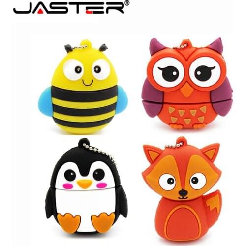 JASTER cute penguin owl fox pen drive cartoon usb flash drive pendrive 4GB/8GB/16GB/32GB U disk animal memory stick gift