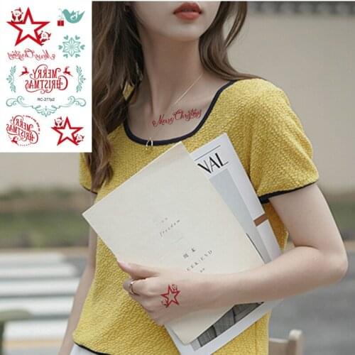 Waterproof Temporary Tattoo Stickers Star Christmas fake Tatto Geometric animal Flash Tatoo Hand Back Foot for Girl Women Men