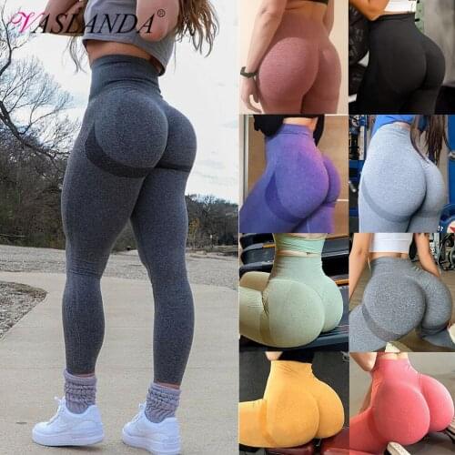 Women Leggings Workout Pants Scrunch Butt Lifting Fitness Leggings High Waist Tummy Control Trousers Gym Sport Tights Activewear