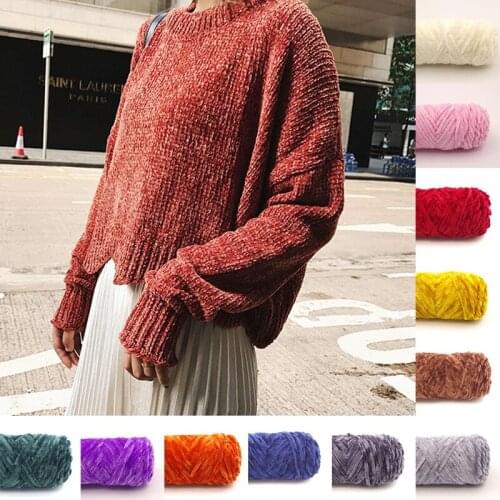 100g/ball Chenille Gold Velvet YarnSoft Warm Scarf Line Hand Woven Yarn Hand-knitted Crochet Threads for knitting Needlework