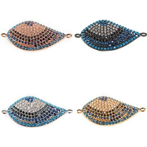 15*30mm multicolor crystal micro pave cz zircon cubic zirconia beads DIY Copper necklace charm bracelet connectors etg34