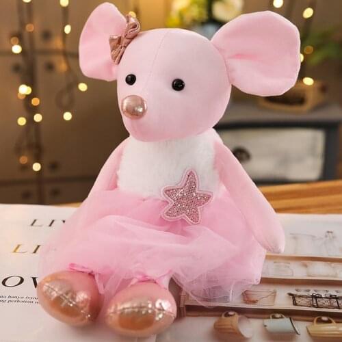 Cute Ballet Mouse Plush Toys Lovely Dressing Clothes Animal Doll Couple Mouse Stuffed Soft Baby Toys Kids Lovers Gift 15/42cm