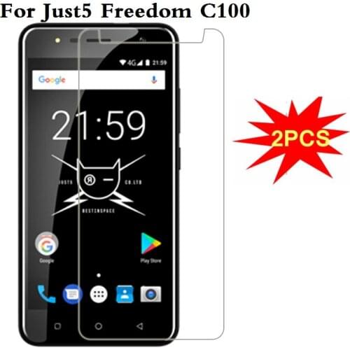 2PCS Just5 Freedom C100 Tempered Glass 9H Good Quality Protective Film Explosion-proof Screen Protector For Just5 Freedom C100