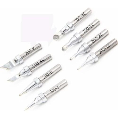 2 Pcs Replacing Chisel Width Soldering Iron Tips 200-T-2.4D/1C/2C/3C/4C/B/K/SK/3.2D2.4D/1.6D For 203 Soldering Iron Station