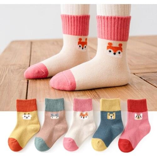 5Pieces/set Cotton Toddler Socks Babies Accessories Newborn Baby Girl Boy Foot Socks Infant cartoon Casual Socks calcetines bebe