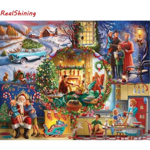 5D Diy Diamond Painting Cross Stitch full Square/round Diamond Embroidery Christmas Eve picture for room Decor H2412
