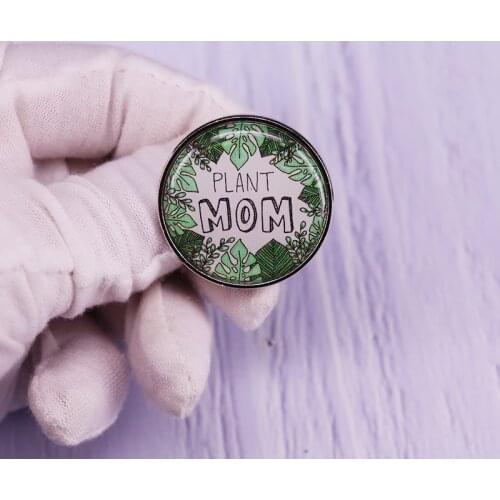 Plant Mom Pin Green Nature Brooch Fashion Jewelry Gifts for Planter Lady