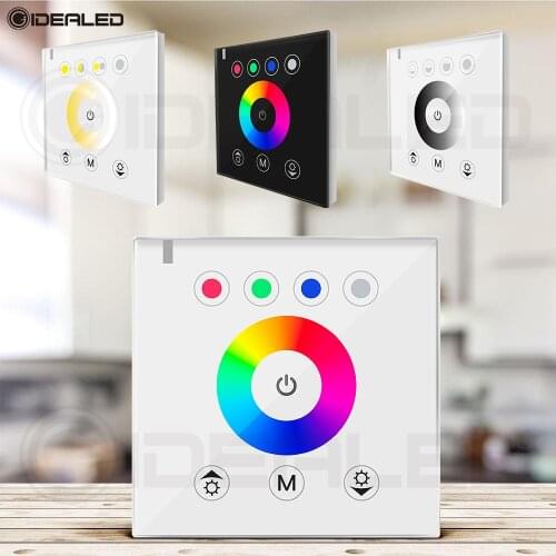 RGB/RGBW Wall mounted touch panel controller glass panel dimmer switch Controller for DC12V-24V LED Strip RGB Controller
