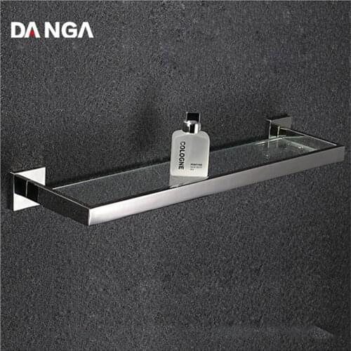 Cosmetic Holder Bathroom Storage Shelf Stainless Steel Shower Rack Glass Bracket Supplies Storage Rack Bathroom Accessories