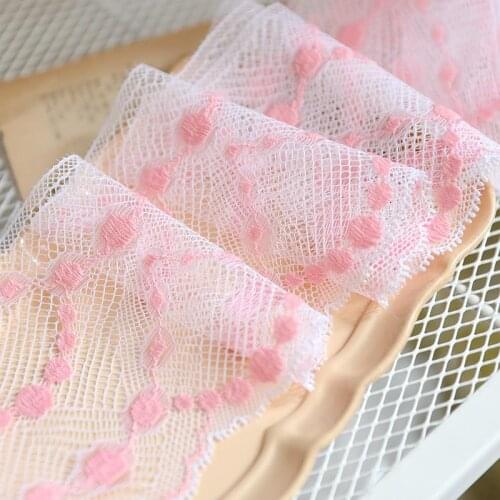 Hot sale Her dress lace accessories Pink mesh stretch lace About 10.3 CM H1003