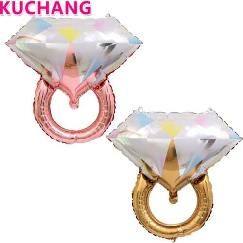 1pc Large Rose Gold Diamond Ring Aluminum Foil Balloons Love I Do Wedding Engagement Proposal Valentines Day Party Decorations