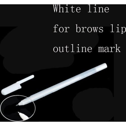 2PCS White Lip Eyebrow Outline Mark Display Tattoo Skin Marker Pen Tool Microblading Pen Eyebrow Measure Paper