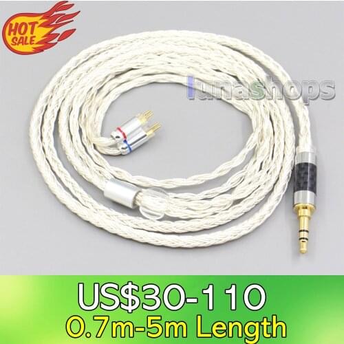 LN007219 16 Core OCC Silver Plated Headphone Earphone Cable For 0.78mm BA Custom Westone W4r UM3X UM3RC JH13 High Step