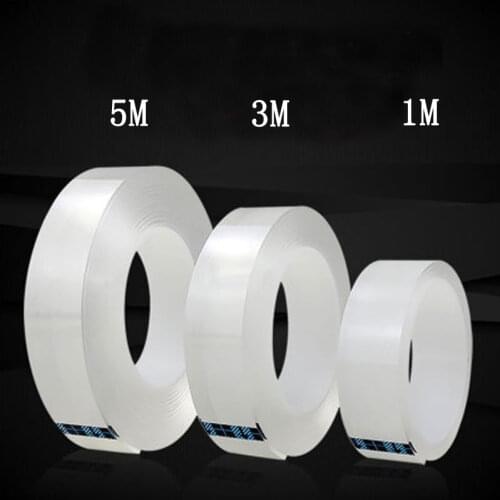 1 Roll Reusable Transparent Double-sided Tape Can Washed Acrylic Fixing Tape Nano tape No Trace Magic Car Double-sided Tape