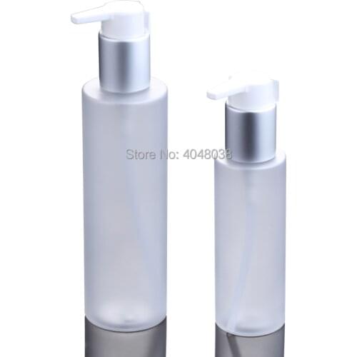 Refillable Cosmetic Container Empty Plastic Emulsion Bottle White Shampoo Body Cream Vial Travel Press Pump Bottle 200ML 10 PCS