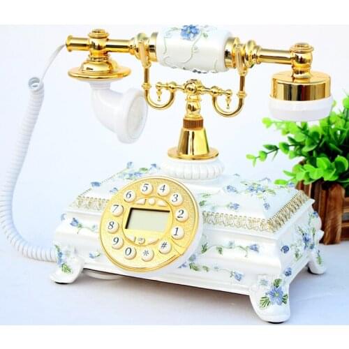 Fashion retro European Garden antique home office fixed landline telephone Decoration home art phone Caller ID backlit
