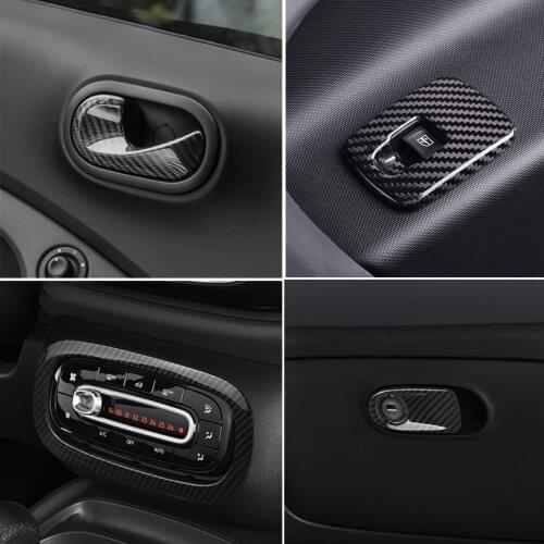 Carbon Fiber Car Interior Decoration modification Sticker For Smart 453 Fortwo Forfour Car Stickers Car Styling 2015-2019