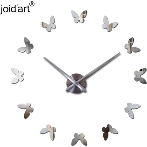 New Wall Clock 3d Acrylic Mirror Clocks Reloj De Pared Quartz Watch Horloge Home Living Room Modern Diy Wall Stickers