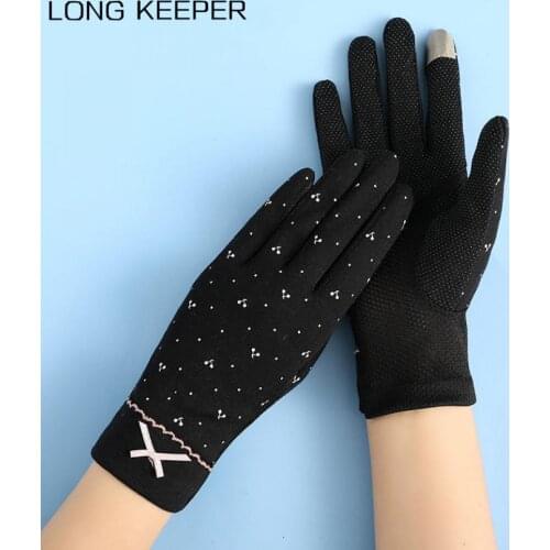Women Summer Thin Sun protection Gloves Full Finger Non-slip Breathable Touch Screen Mittens Lady Driving Glove Guantes