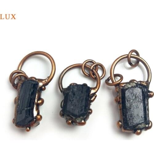 Halloween Crystal Raw Black Tourmaline Pendant Tourmaline Pendant Energy Stone Black Tourmaline Pendant For Necklace Jewelry