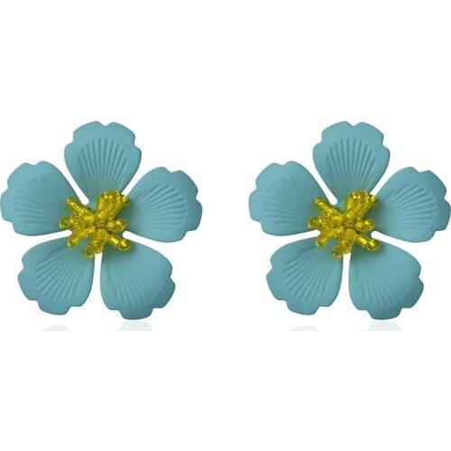 Jewelry simple and sweet geometric earrings female personality wild color flowers earrings