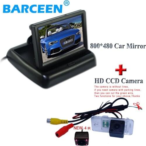 Wire car screen monitor 800*480+ car backup camera with ir lights use for AUDI A6L 2009~2011 /A4 /A3/ Q7 /S5