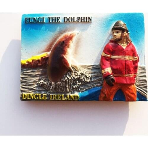 QIQIPP Ireland Dingle Peninsula tourist souvenir Dolphin Bay scenery painted magnet refrigerator sticker with hand gift