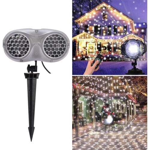 Christmas Projector Light New Year Decoration Waterproof Remote Control Snowflake Projection Lamp For Indoor Outdoor Decoration