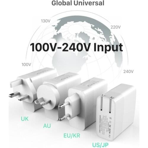 65W TYPE-C USB-C Power Adapter,1Port PD60W QC3.0 Charger For USB-C Laptops MacBook Pro/Air iPad Pro,2port USB for S8/S10 iPhone