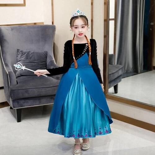 Snow Queen 2 Princess Dress up for Girl Halloween Queen Anna Coronation Costume Kid Winter Christmas Party Frocks Elsa Clothing