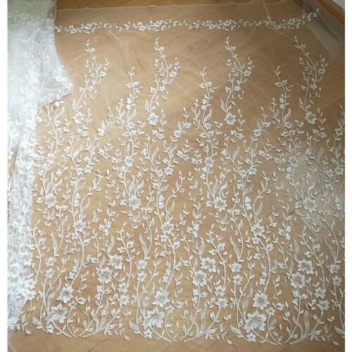 High quality fancy all over bridal mesh lace french fabric embroidery 5 yards/Lot