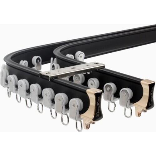 High Quality Straight / bay Window flexible Curved Curtain Tracks Bendable Rod Rail Track Customizable for bay/ balcony Window