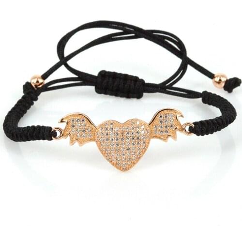 Women Anil Arjandas Bracelet & Bangles Brass Beads 24K Rose Gold Color Color Fashion Women Macrame Bracelet Statement ZZB-48