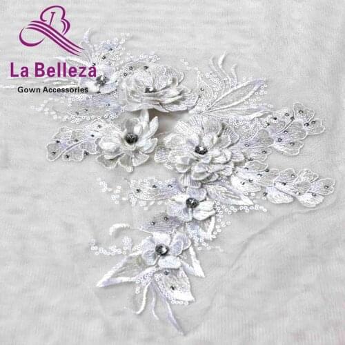 1 pair High quality applique patch embroidery multi-color patch wedding dress Accessories