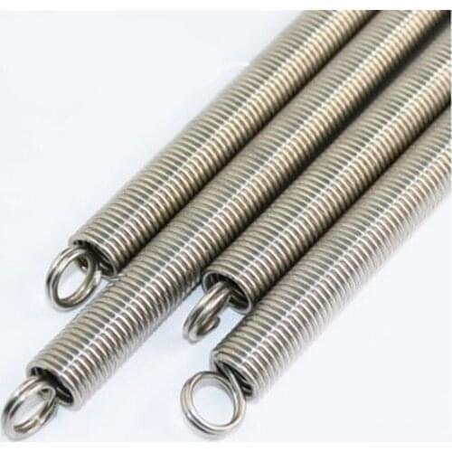 1Pcs 300mm Dual Hook Long Expansion Tension Spring Hardware Accessories 304 Stainless Wire Dia 0.3-0.8mm Outer Dia 3-8mm