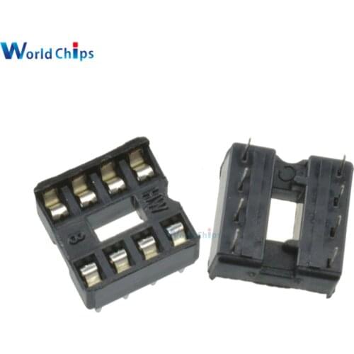 10PCS/Lot 8pin 8 Pin DIP-8 8DIP 8 DIP IC Sockets Adaptor Solder Type 2.54MM