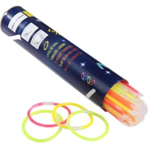 100Pcs Party Fun Fluorescence Light Glow Sticks Bracelets Necklaces Neon Wedding Bright Colorful Light Event Festival Supplies