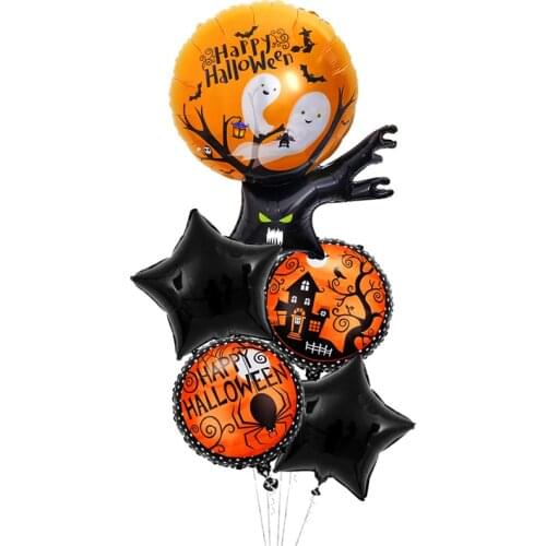 5 pcs Halloween Pumpkin Ghost Inflatable Toys Halloween Decorations Spider Foil Balloons Bat Globos Halloween Party Supplies